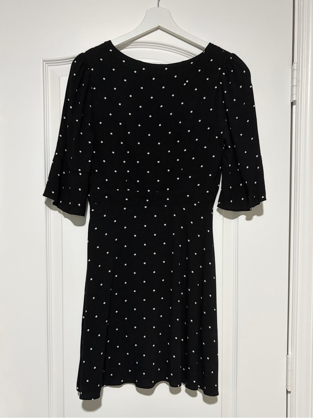 Free People Black Polka Dot Tie-Front Dress - Picture 5 of 8